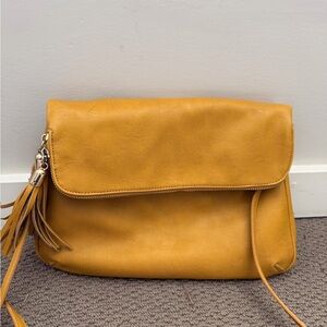 Mustard Yellow faux Leather Crossbody Bag